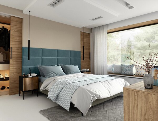 Čalouněný nástěnný panel 60x30 VALERIO - světle modrý