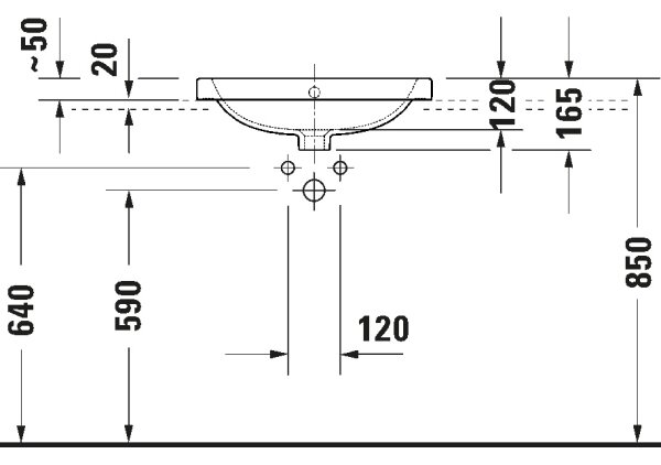 Duravit 24025500002 - Závěsné umyvadlo D-CODE 55x44 cm keramika/lesklá bílá