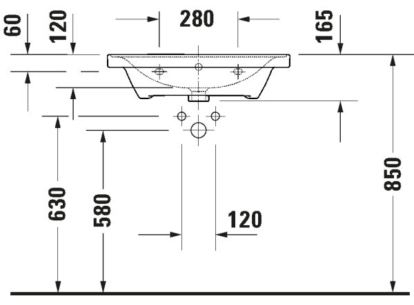 Duravit 2367650060 - Závěsné umyvadlo D-NEO 65x48 cm keramika/lesklá bílá
