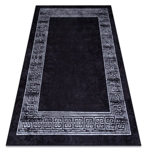 Makro Abra Kusový koberec pratelný MIRO 51223.807 Řecký vzor protiskluzový černý bílý Rozměr: 160x220 cm