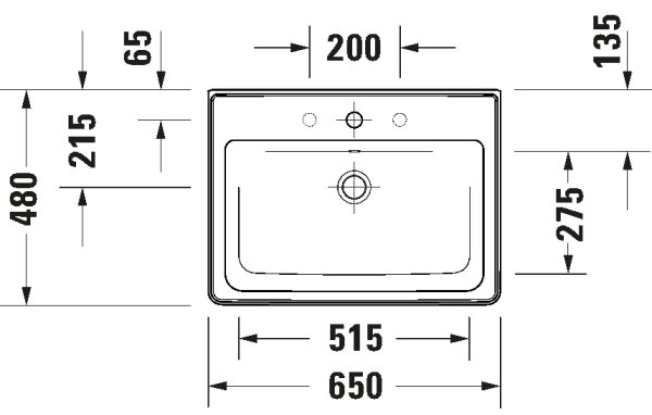 Duravit 2367650060 - Závěsné umyvadlo D-NEO 65x48 cm keramika/lesklá bílá