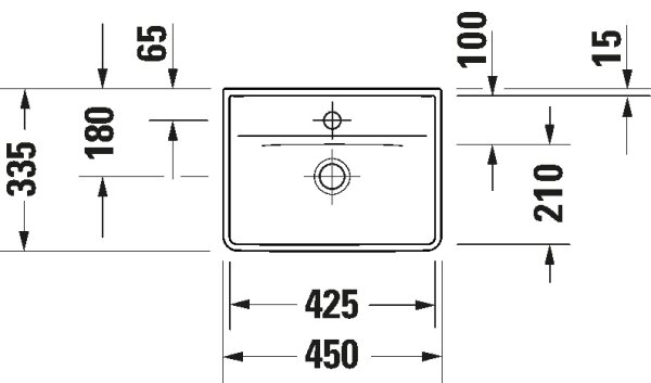 Duravit 738450041 - Závěsné umyvadlo D-NEO 45x33,5 cm keramika/lesklá bílá