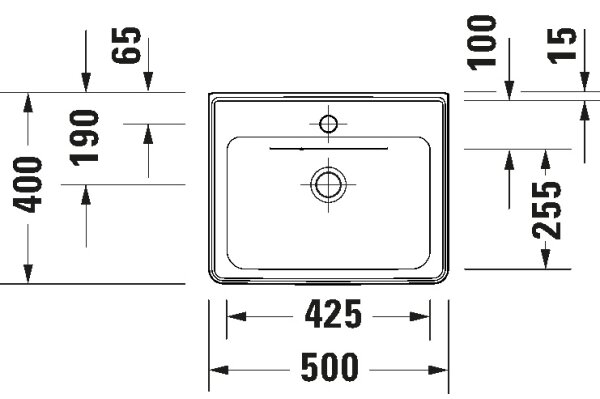 Duravit 742500060 - Závěsné umyvadlo D-NEO 50x40 cm keramika/lesklá bílá