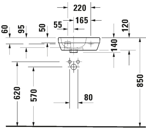 Duravit 7494000412 - Závěsné umyvadlo D-CODE 40x22 cm keramika/lesklá bílá