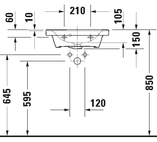 Duravit 742500060 - Závěsné umyvadlo D-NEO 50x40 cm keramika/lesklá bílá
