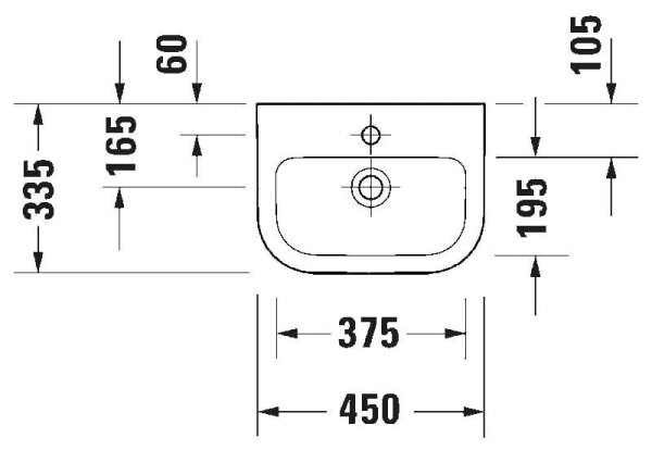 Duravit 7484500002 - Závěsné umyvadlo D-CODE 45x33,5 cm keramika/lesklá bílá