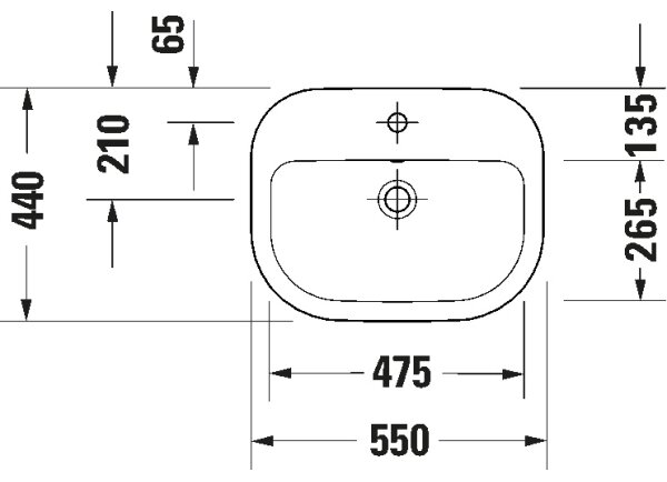 Duravit 24025500002 - Závěsné umyvadlo D-CODE 55x44 cm keramika/lesklá bílá
