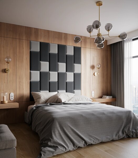 Čalouněný nástěnný panel 60x30 VALERIO - světle šedý