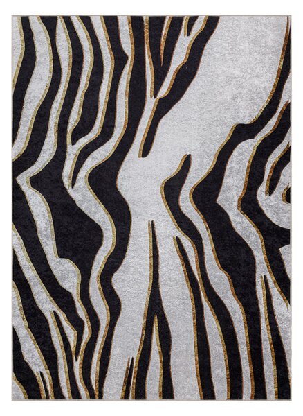 Makro Abra Kusový koberec pratelný MIRO 52002.807 Zebra protiskluzový krémový černý Rozměr: 120x170 cm