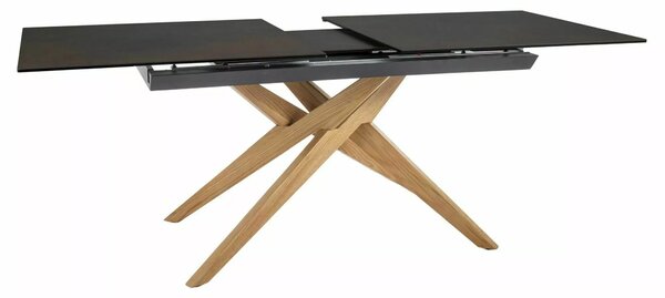 Signal Jídelní rozkládací stůl Loreto 180/230 cm keramika hnědý/dub přírodní
