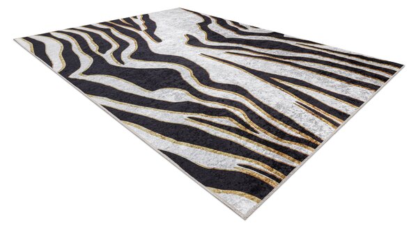 Makro Abra Kusový koberec pratelný MIRO 52002.807 Zebra protiskluzový krémový černý Rozměr: 120x170 cm