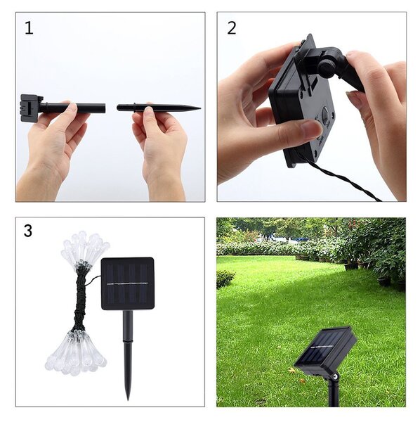 LEDSolar 20 vánoční solární řetěz kapky multicolor, iPRO, 2W, barevné