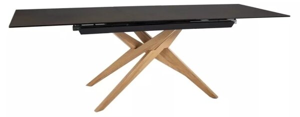 Signal Jídelní rozkládací stůl Loreto 180/230 cm keramika hnědý/dub přírodní
