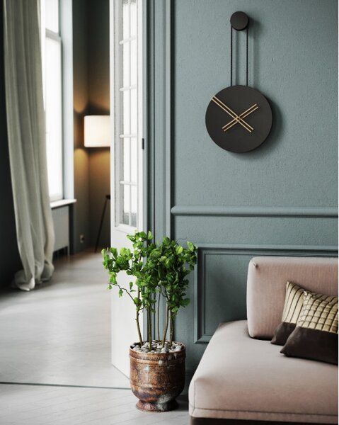 Mclocks Designové nástěnné hodiny INF3011 Infinity black/walnut 65cm