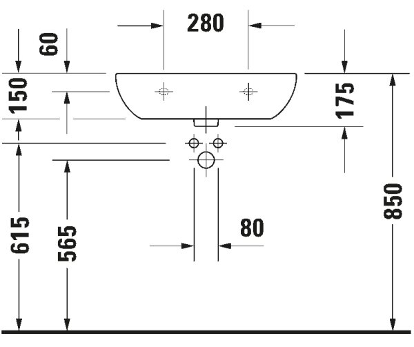 Duravit 23116000702 - Závěsné umyvadlo D-CODE 60x46 cm keramika/lesklá bílá