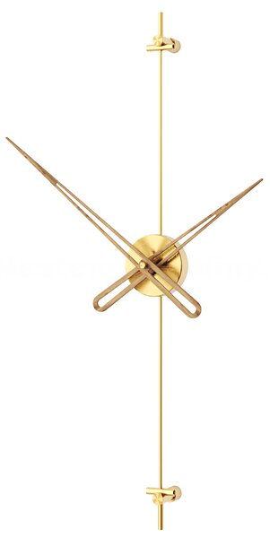 Mclocks Designové nástěnné hodiny AX6010 Axle gold mat-walnut 60cm
