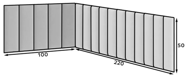 Set čalouněných panelů 100x220x50 VALERIO - světle modrý