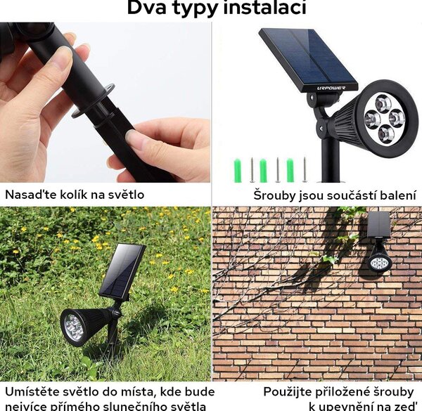 Bezdrátové venkovní osvětlení do země LedSolar iPRO 1W (4 kusy)