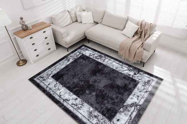Makro Abra Kusový koberec pratelný MIRO 51813.805 Klasický protiskluzový krémový šedý Rozměr: 80x150 cm