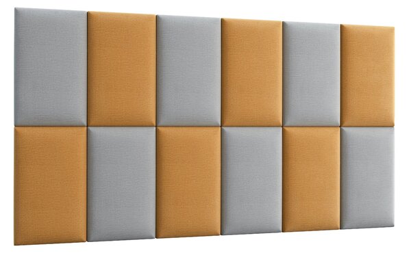 Set čalouněných panelů 180x100 VALERIO - hořčicový / světle šedý
