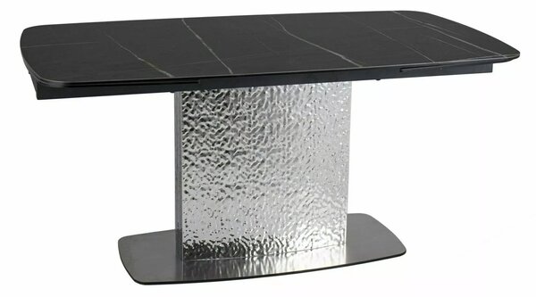 Signal Jídelní rozkládací stůl Moncler 160/240 cm keramika černý mramor/stříbrný