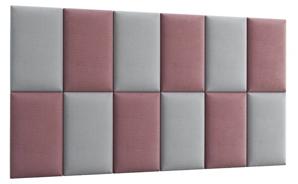 Set čalouněných panelů 180x100 VALERIO - růžový / světle šedý