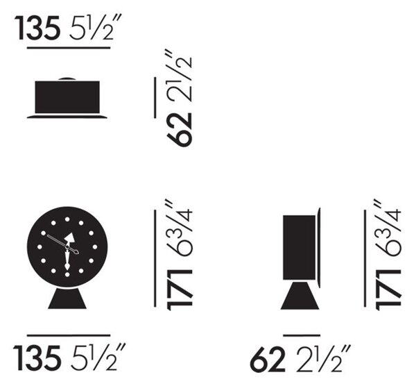 Vitra designové stolní hodiny Cone Base Clock