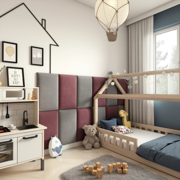 Set čalouněných panelů 180x100 VALERIO - růžový / světle šedý