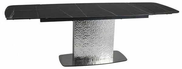 Signal Jídelní rozkládací stůl Moncler 160/240 cm keramika černý mramor/stříbrný