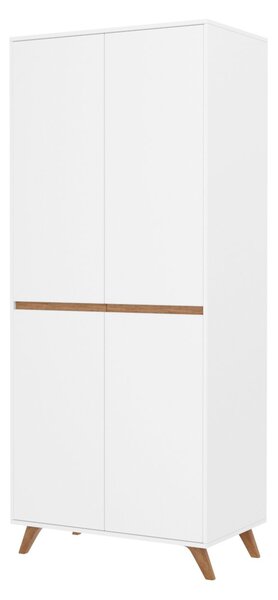 Skandinávská skříň Wilec SZ80 WL01, Barva: Bílá / bílá + dub Craft zlatý 5902928120318