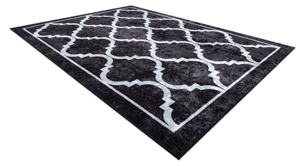 Makro Abra Kusový koberec pratelný MIRO 51639.806 Trellis protiskluzový černý Rozměr: 120x170 cm