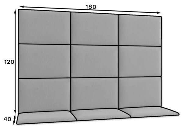Set čalouněných panelů 180x120 VALERIO - tmavě šedý