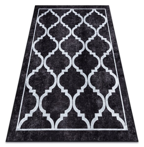 Makro Abra Kusový koberec pratelný MIRO 51639.806 Trellis protiskluzový černý Rozměr: 120x170 cm