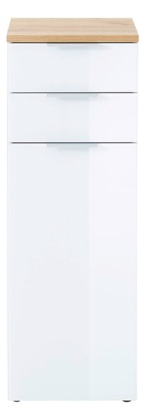 Bílá přírodní vysoká koupelnová skříňka v dekoru dubu 39x112 cm Pescara – Germania