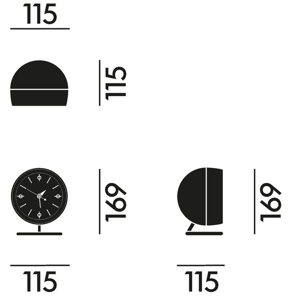 Vitra designové stolní hodiny Chronopak