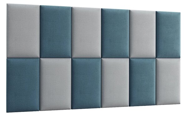 Set čalouněných panelů 180x100 VALERIO - světle modrý / světle šedý