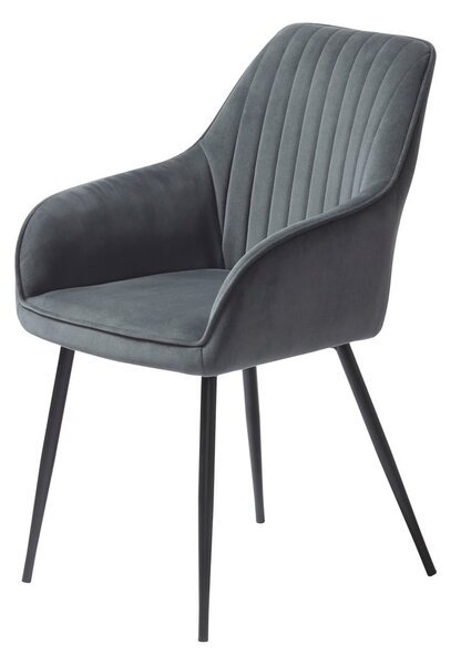Šedá čalouněná jídelní křesla v sadě 2 ks s područkami Nolan Stripe – Unique Furniture