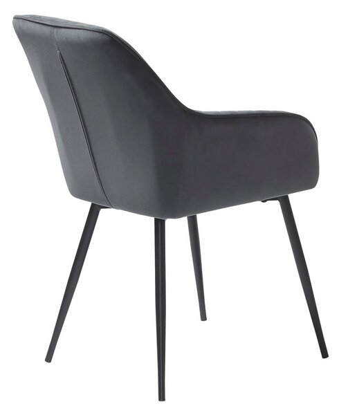 Šedá čalouněná jídelní křesla v sadě 2 ks s područkami Nolan Stripe – Unique Furniture