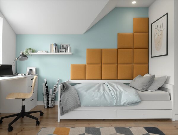 Set čalouněných panelů na zeď 200x160 VALERIO - hořčicový