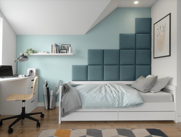 Set čalouněných panelů na zeď 200x160 VALERIO - světle modrý
