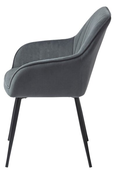 Šedá čalouněná jídelní křesla v sadě 2 ks s područkami Nolan Stripe – Unique Furniture