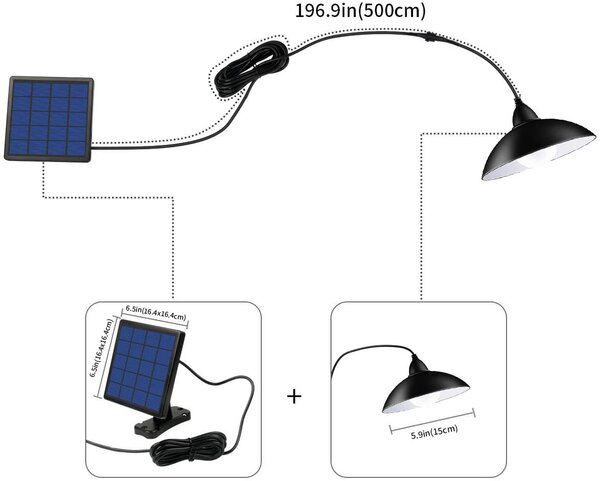 LEDSolar 12 solární závěsná lampa na zahradu s dálkovým ovládáním, iPRO, 8W, studené světlo