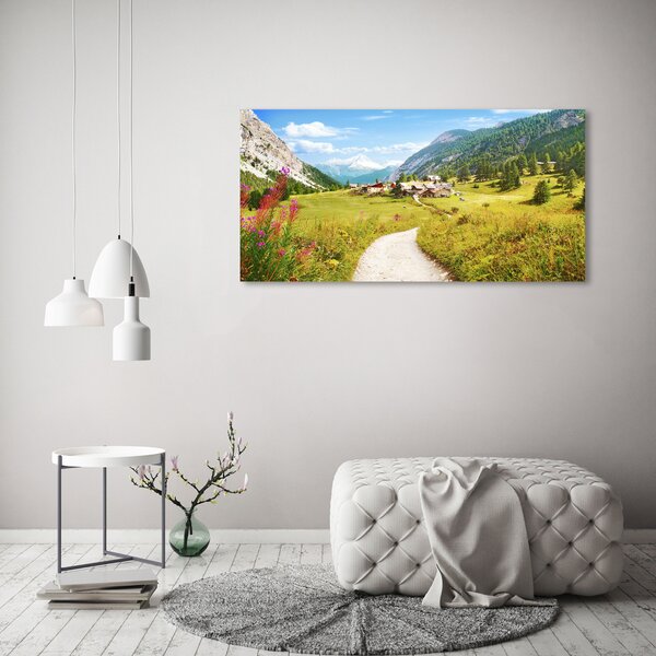 Foto obraz skleněný horizontální Pastvina v Alpách osh-73408586