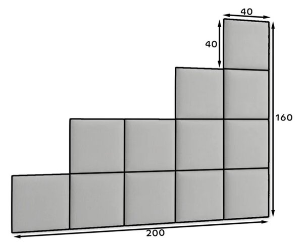 Set čalouněných panelů na zeď 200x160 VALERIO - hořčicový
