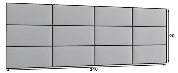 Set čalouněných panelů 240x90 VALERIO - světle modrý