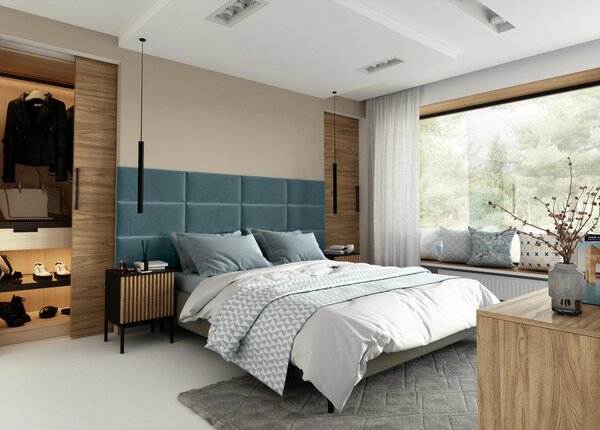 Set čalouněných panelů 240x90 VALERIO - světle modrý