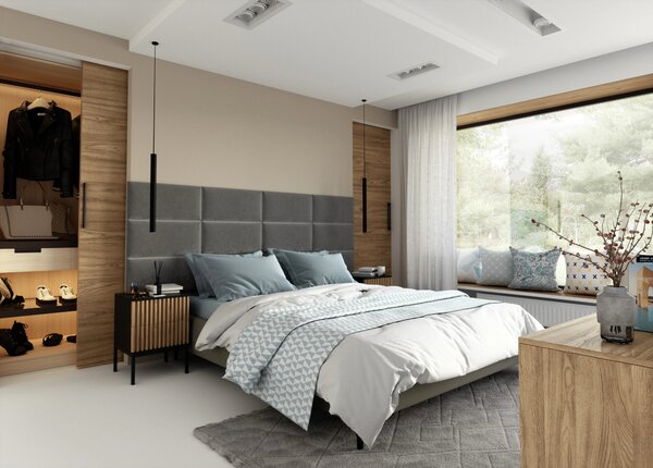 Set čalouněných panelů 240x90 VALERIO - šedý