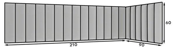 Set čalouněných panelů 210x90x60 VALERIO - růžový