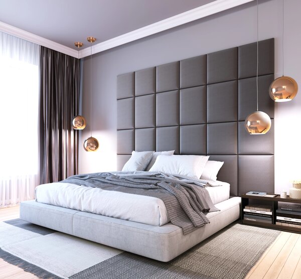 Set čalouněných panelů na zeď 240x180 VALERIO - šedý
