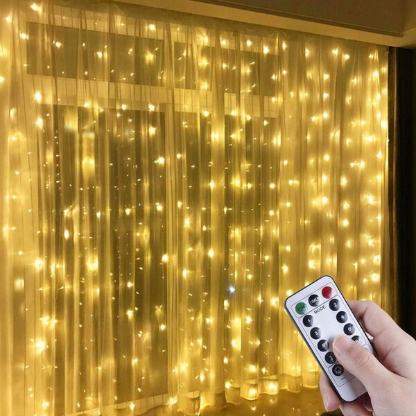 LED světelný závěs STAR RAIN 3x3 m, teplá bílá